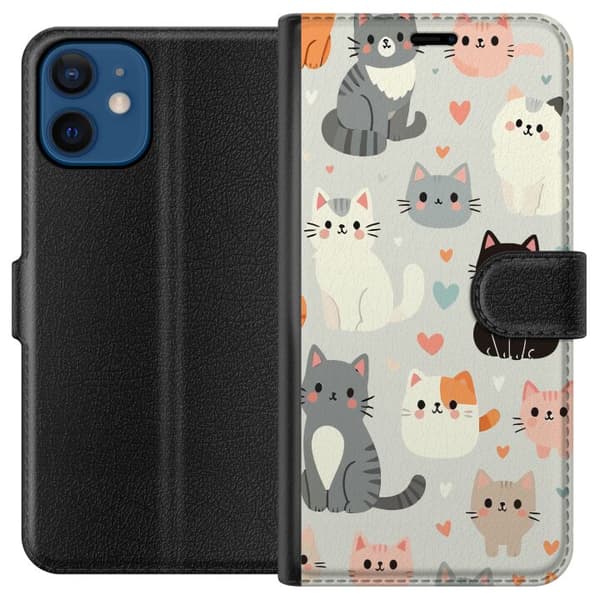 Kompatibelt Plånboksfodral till Apple iPhone 12 mini Katter