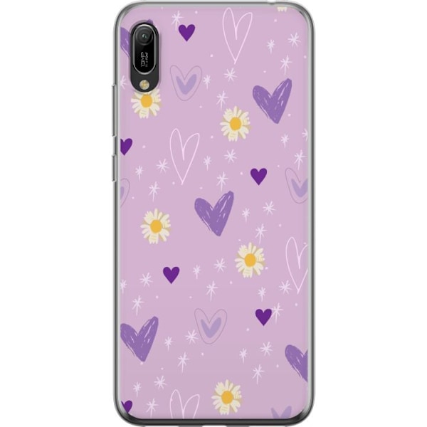 Huawei Y6 Pro (2019) Genomskinligt Skal Blommor