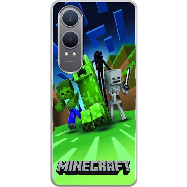 OnePlus Nord CE4 Lite Läpinäkyvä kuori Minecraft Creeper mobilskal i klassisk grön pixelstil