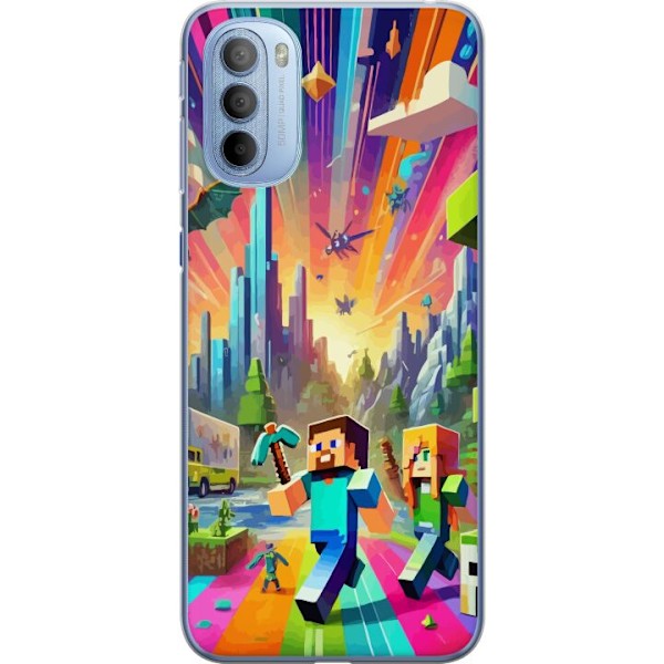 Motorola Moto G31 Genomskinligt Skal Fortnite vs Minecraft