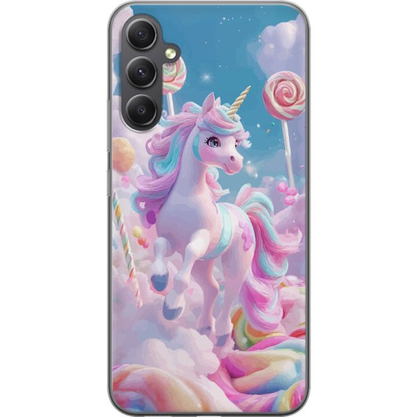 Samsung Galaxy A25 Läpinäkyvä kuori Yksisarvinen Candy Pastel Kawaii Suunnittelu Söpö Suosittu Väri Graafinen Trendi Lapsen Teema Fantasia Taide