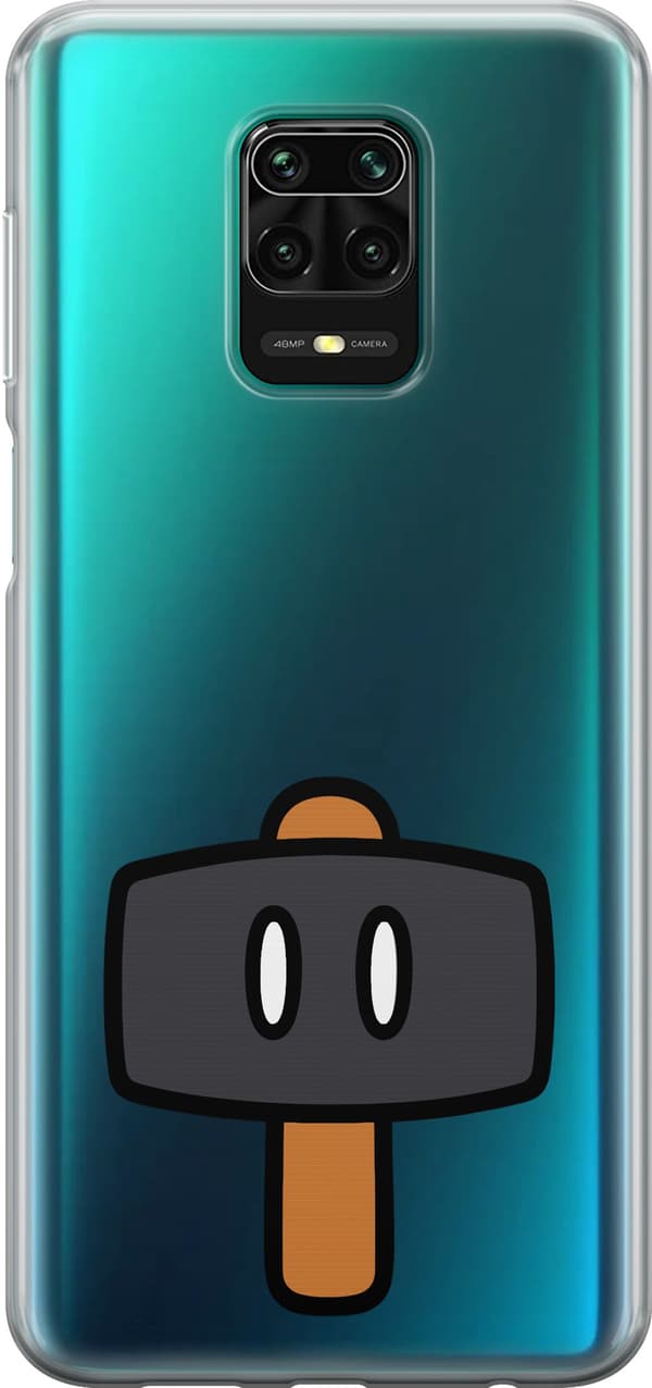 Kompatibel Mobilcover til Xiaomi Redmi Note 9 Pro Sort spillehammer - Sort motiv med sort hammer. sort