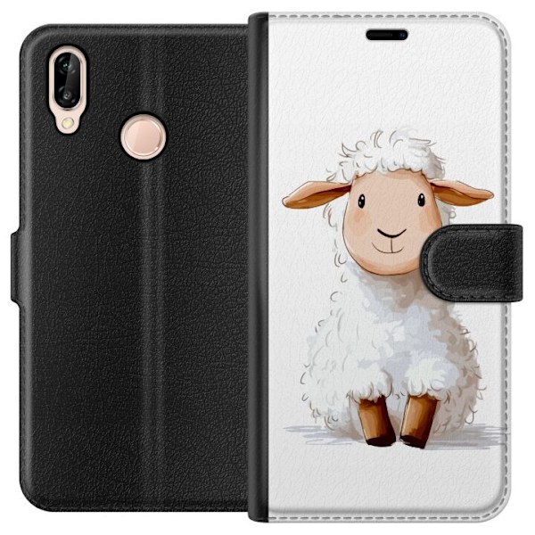 Huawei P20 lite Plånboksfodral Sött Lamm – tecknad stil för barn & babyprodukter