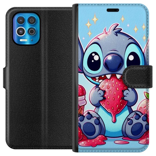 Motorola Edge S Lompakkokotelo Strawberry Stitch