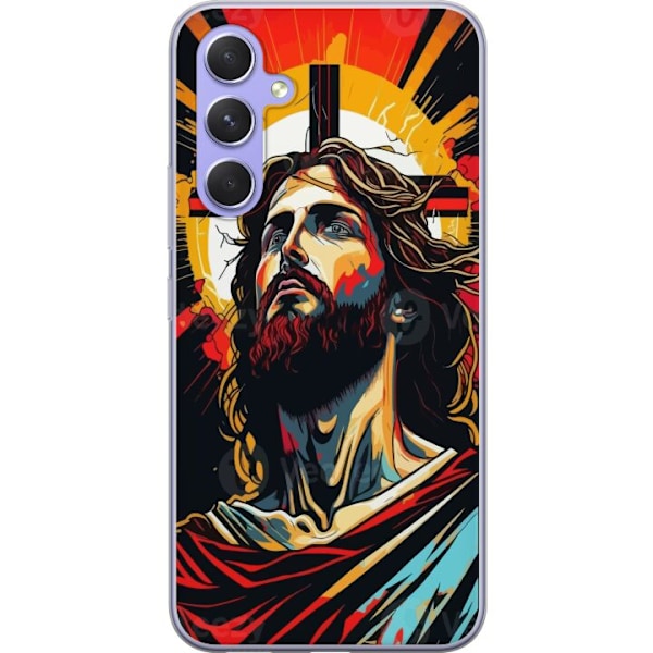 Samsung Galaxy A54 Läpinäkyvä kuori Jeesus ja Kortti - usko