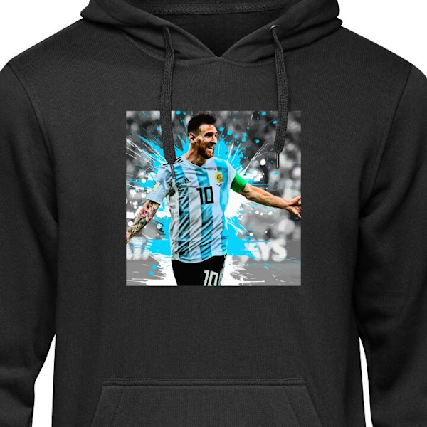 Børne-Hoodie | Blød Hættetrøje til Børn Lionel Messi sort 9-11 År