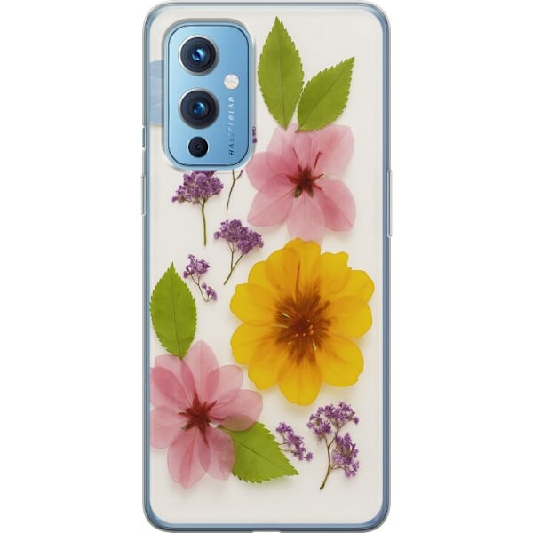 OnePlus 9 Genomskinligt Skal Pressade blommor