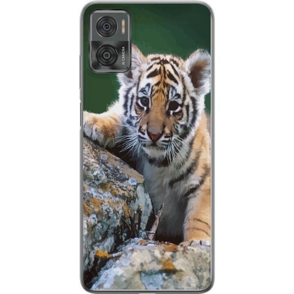 Motorola Moto E22i Gennemsigtig cover Tiger