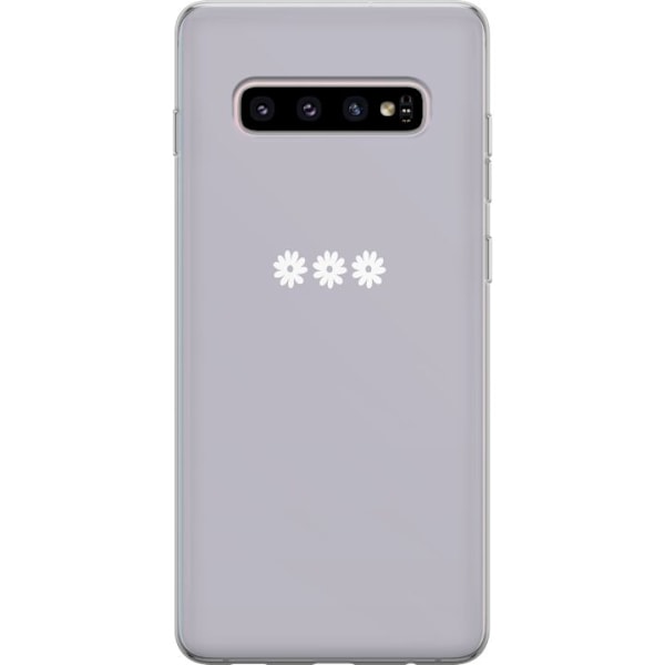 Samsung Galaxy S10+ Läpinäkyvä kuori Lila Blomminimalismi -