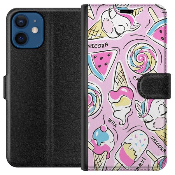 Kompatibelt Plånboksfodral till Apple iPhone 12 mini Unicorn Candy