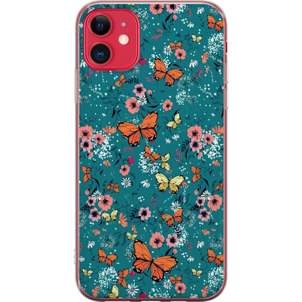 Apple iPhone 11 Läpinäkyvä kuori Perhoset ja kukat