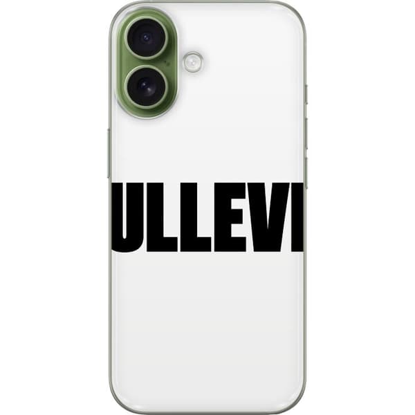 Kompatibel Mobilcover til Apple iPhone 18 Ullevi hvid typografi med stor grafisk tekst på sort baggrund sort