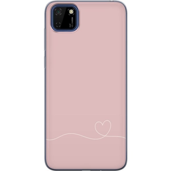 Huawei Y5p Gennemsigtig cover Lyserød Hjerne Design