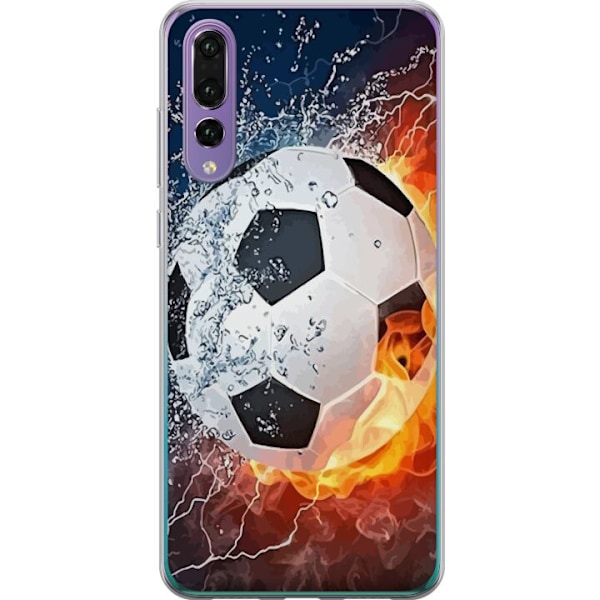 Huawei P20 Pro Genomskinligt Skal Fotboll Eld