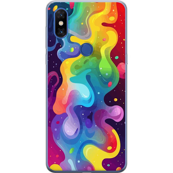 Xiaomi Mi Mix 3 Läpinäkyvä kuori Väriläiskä Abstrakti Taide Suunnittelu Värikäs Kuvio Moderni Suosittu Seinätaito Graafinen Trendi
