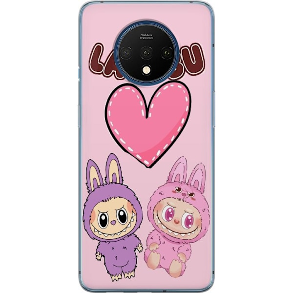 OnePlus 7T Läpinäkyvä kuori Labubu Pink Monster