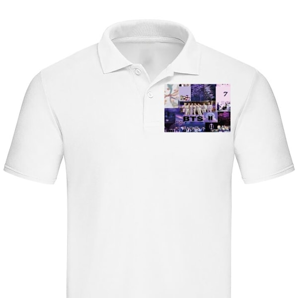 Poloshirt til Voksen | Elegant Poloshirt BTS Hvid X-Large