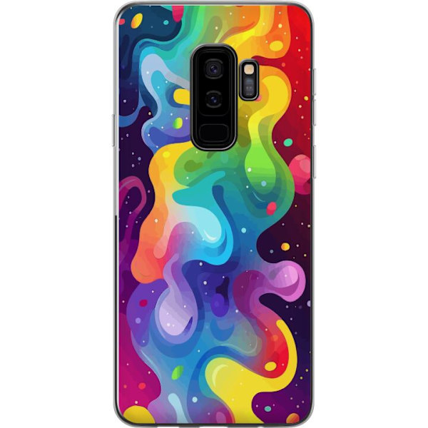 Samsung Galaxy S9+ Genomskinligt Skal Color Splash Abstrakt Konst Design Färgstarkt Mönster Modern Populär Väggkonst Grafiskt Trend