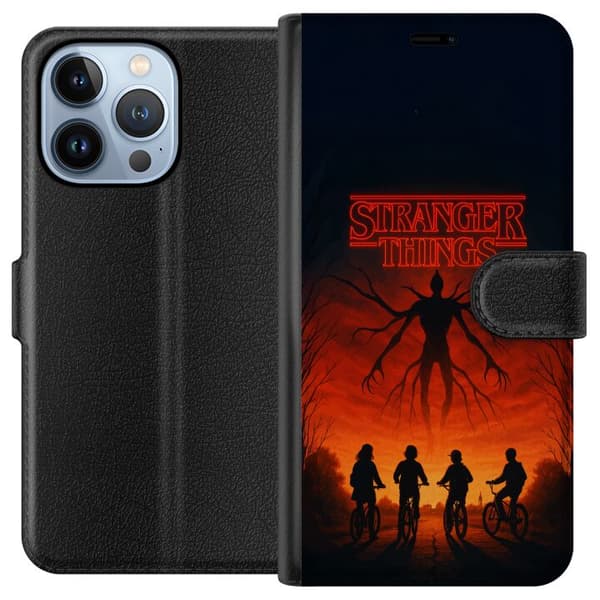 Kompatibel Tegnebogsetui til Apple iPhone 13 Pro Stranger Things Eleven Mike Dustin Hawkins eventyr