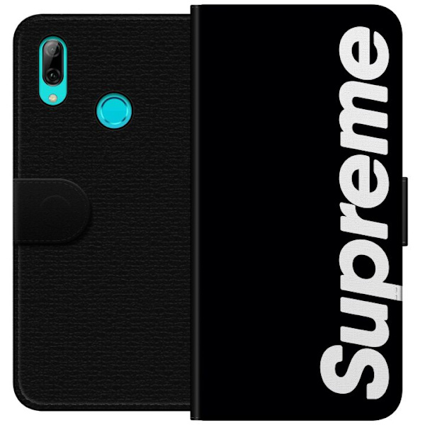 Huawei P smart 2019 Plånboksfodral Supreme Svart Vit Streetwear Design Klassisk Modeikon Trend Urban Stil Grafiskt Motiv Populär