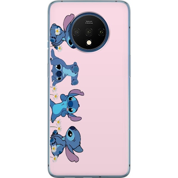 OnePlus 7T Genomskinligt Skal Stitch Skratt & Bus – Perfekt för Mobilskal eller Poster