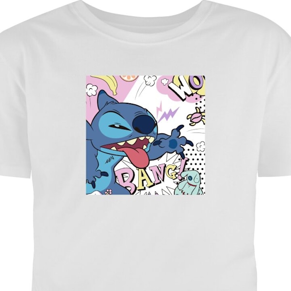 Barn-T-shirt | Bekväm T-shirt för Barn Stitch Bang vit 9-11 År