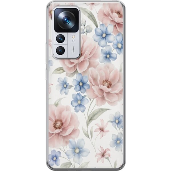 Xiaomi 12T Läpinäkyvä kuori Romanttiset kukat
