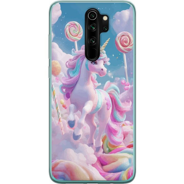 Xiaomi Redmi Note 8 Pro  Genomskinligt Skal Enhörning Candy Pastell Kawaii Motiv Söt Populär Färg Grafiskt Trend Barn Motiv Fantasy Art