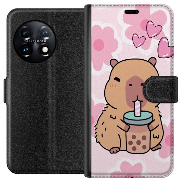 OnePlus 11R Lompakkokotelo Kawaii Capybara Sydän Anime-tyyli Söpö Suunnittelu Eläinaihe TikTok Suosittu Lahja Tyttö