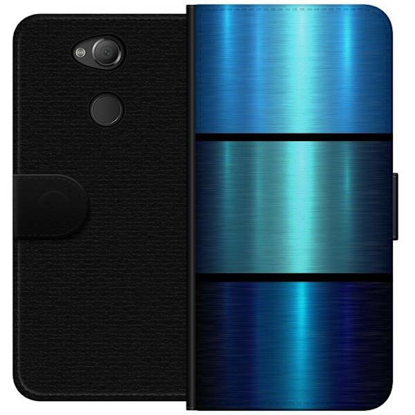 Sony Xperia XA2 Tegnebogsetui Blå Metallic Striber