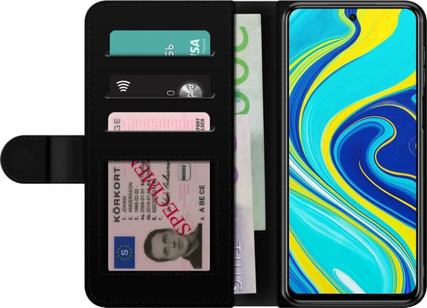 Kompatibel Tegnebogsetui til Xiaomi Redmi Note 9 Pro Abstrakt blå glaseffekt med bløde overgange og blanke reflektioner blå
