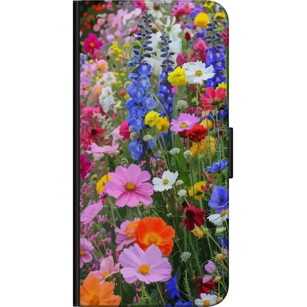 Samsung Galaxy A11 Lompakkokotelo Kukkakuvioinen mobiilikuori kesäisellä niityllä ja luontomaisemalla