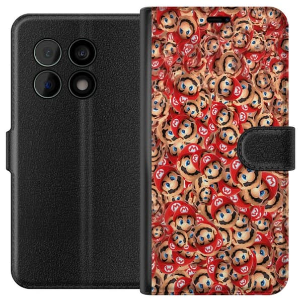 Kompatibel Tegnebogsetui til OnePlus 10 Pro Super Mario mönster rød