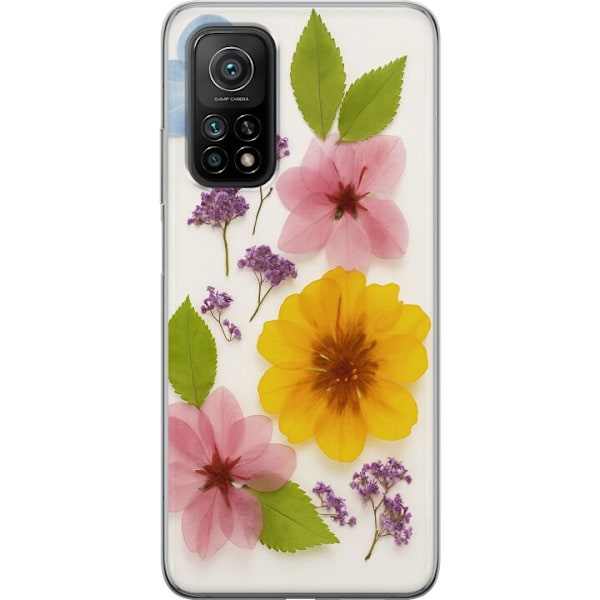 Xiaomi Mi 10T 5G Genomskinligt Skal Pressade blommor