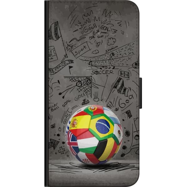 Kompatibelt Plånboksfodral till OnePlus 9 Pro Fotboll Världen