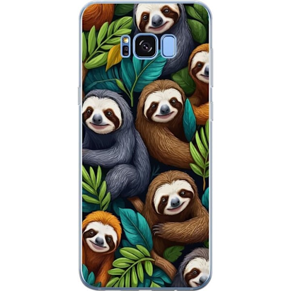 Samsung Galaxy S8 Gennemsigtig cover Sengångarstil - afslappet motiv med sød dovendyr