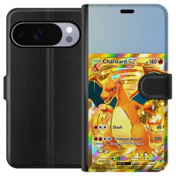 Kompatibelt Lommeboketui til Google Pixel 11 Pro GyllenCharizard EX samlerkort med regnbueeffekter gull