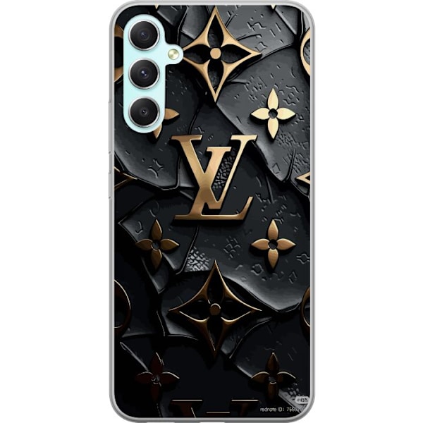 Samsung Galaxy A34 Genomskinligt Skal Louis Vuitton Dark Mode Design Svart Lyx Stil Fashion Populärt Grafiskt Mönster Modeikon Lyxmärke