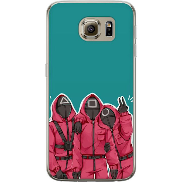 Samsung Galaxy S6 Läpinäkyvä kuori Squid Game Hahmot Graafinen Suunnittelu Sarjakuvasarjan Hahmot Suosittu TV-Teema Aasialainen Tyyli Jännittävä