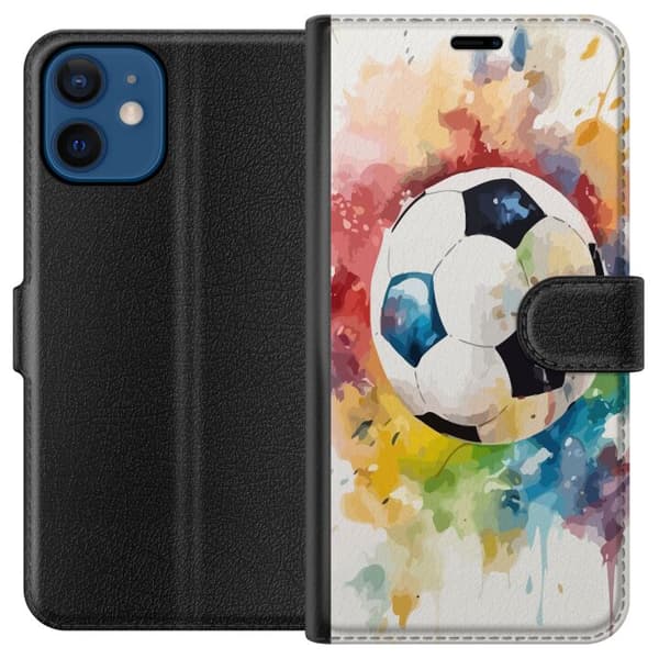 Kompatibel Tegnebogsetui til Apple iPhone 12 mini Fodbold