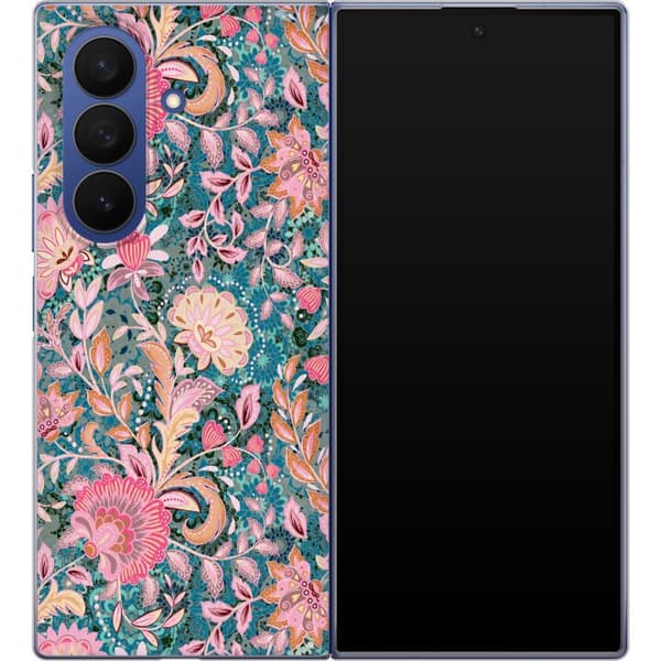 Kompatibelt Mobilskal till Samsung Galaxy Z Fold7 Rosa blomsterboho rosa
