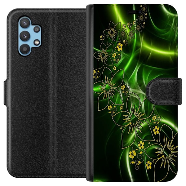 Samsung Galaxy A32 5G Lompakkokotelo Kukat