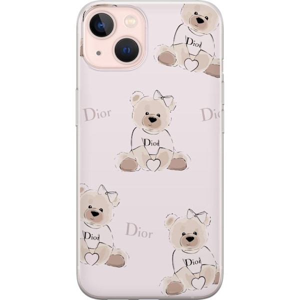 Apple iPhone 13 Läpinäkyvä kuori Teddy Dior Vibes - ylellinen nalle muotityyliin