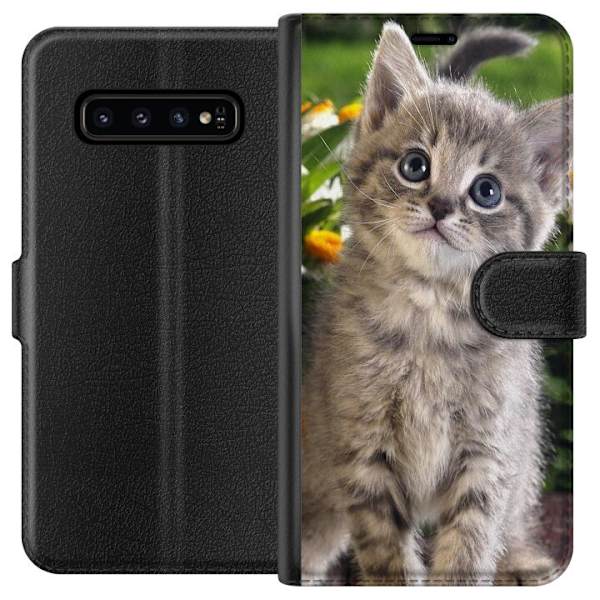 Samsung Galaxy S10 Lommeboketui Katt