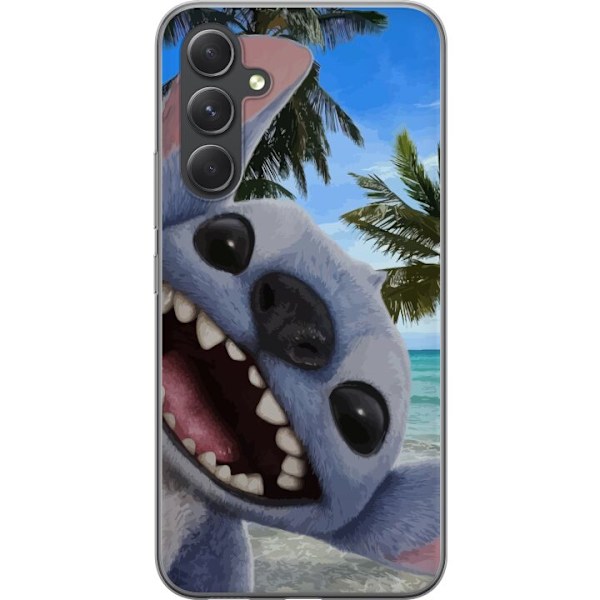 Samsung Galaxy A55 Läpinäkyvä kuori Stitch-matkapuhelinkotelo, jossa on suloiset ystävyysmaalaukset.