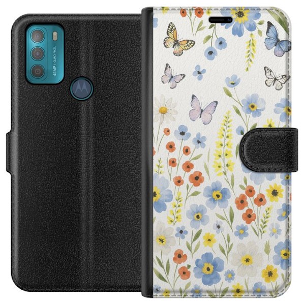 Motorola Moto G50 Tegnebogsetui Sommerblomster
