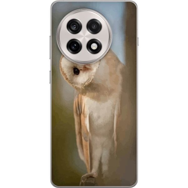 OnePlus 13R Genomskinligt Skal Uggla Nyfiken Blick Fågelmotiv Skog Natur Grafiskt Design Populärt Motiv Djur Tema Dekoration