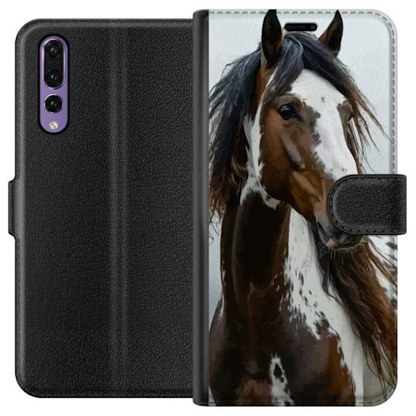 Huawei P20 Pro Plånboksfodral Häst Djurmotiv Grafisk Design Natur Kraftfullt Motiv Populär Väggkonst Djurtema Ridning