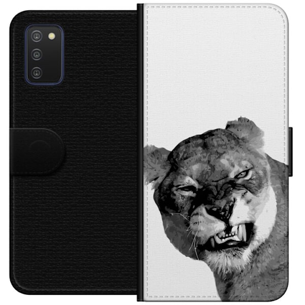 Samsung Galaxy A03s Plånboksfodral Lejon Konst Artistiskt Djurmotiv Afrikanskt Stil Djungel Känsla Grafiskt Motiv Hemdekor Djurtema
