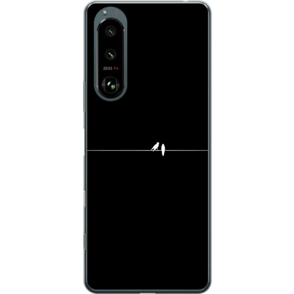 Sony Xperia 5 III Läpinäkyvä kuori Minimalistiset linnut musta